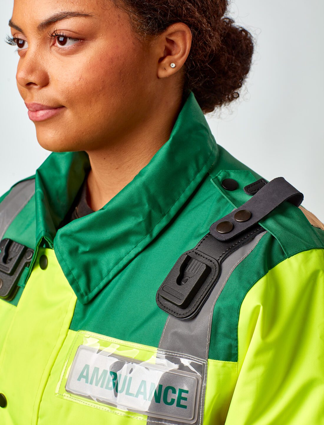 Klick Fast Epaulette Dock on paramedic