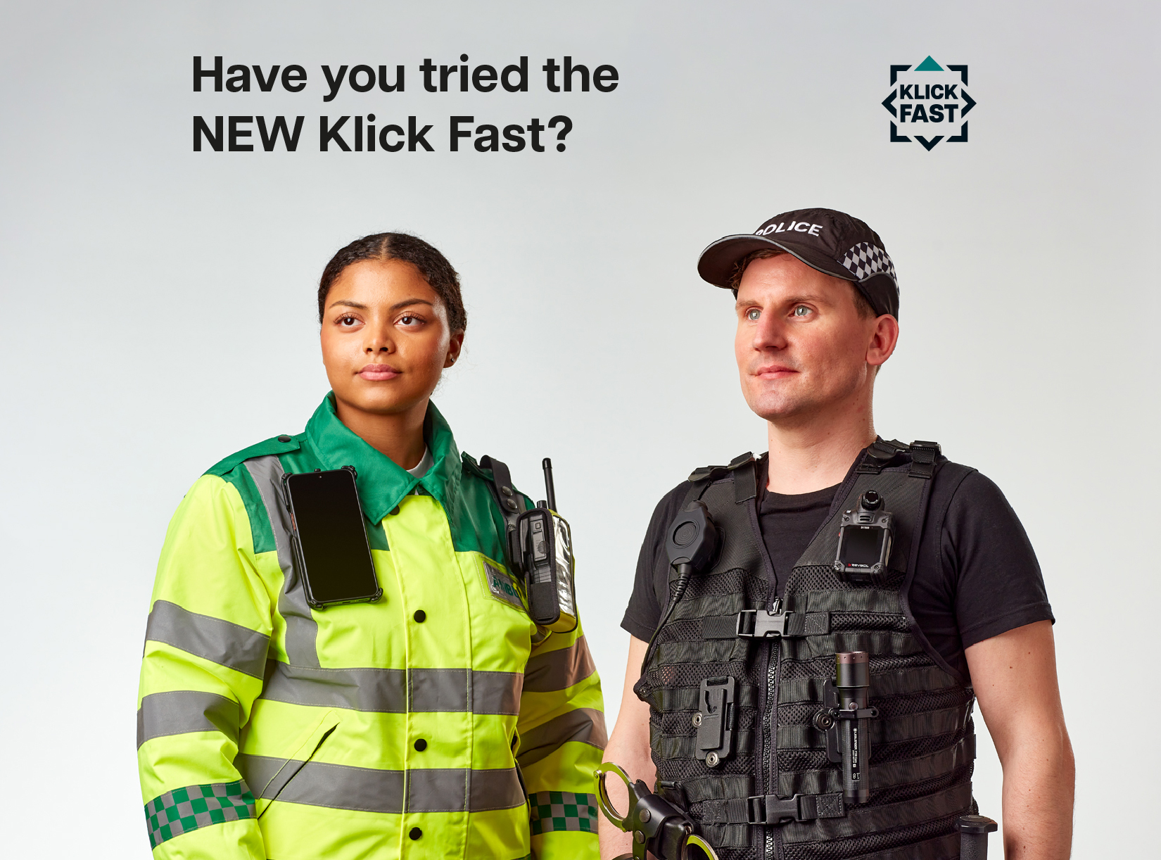 Klick Fast products on paramedics and police workers