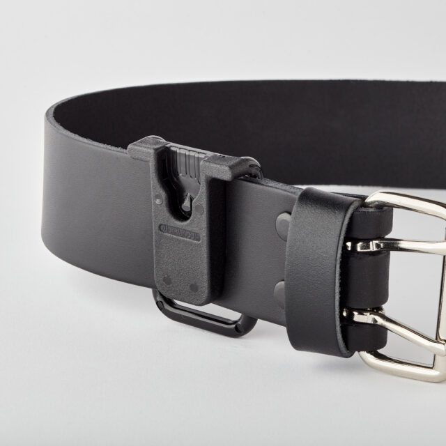 Peter Jones Klick Fast Clip-On Dock fitted to leather belt