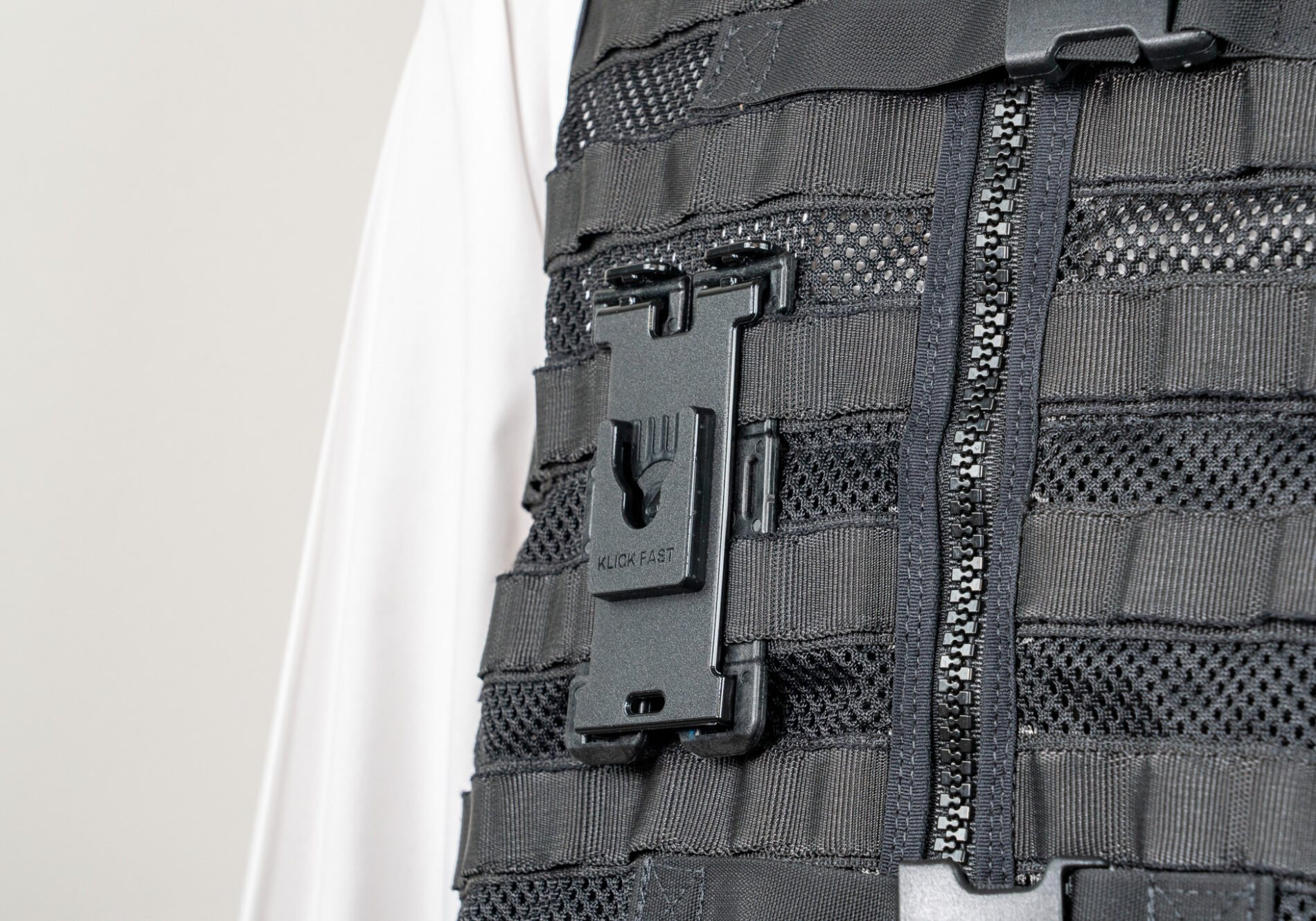 Klick Fast Delta MOLLE Dock attached to MOLLE Vest