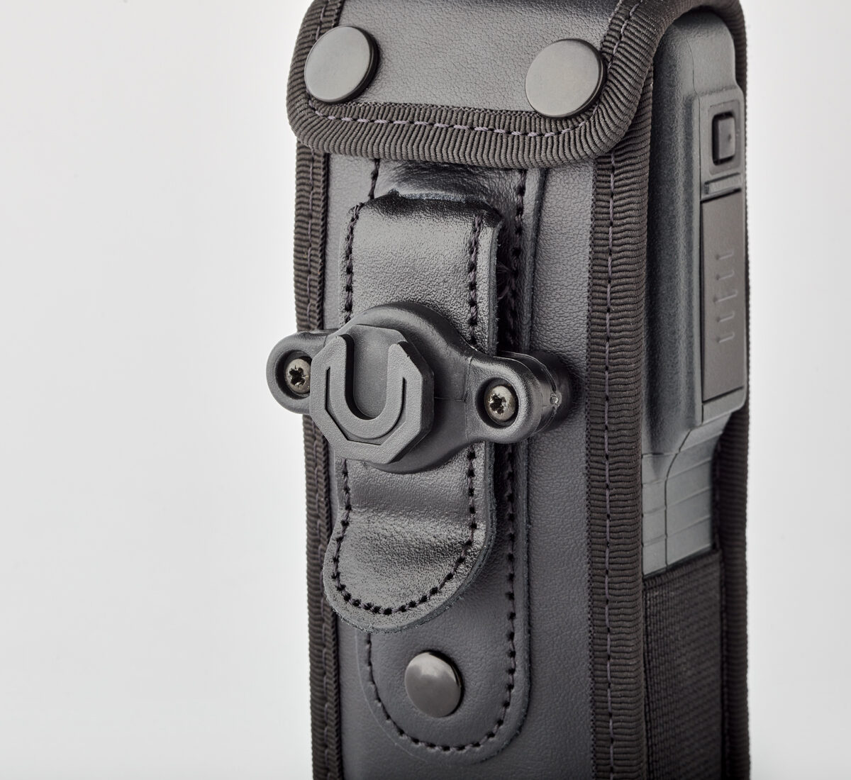Klick Fast Belt Clip attached to a radio